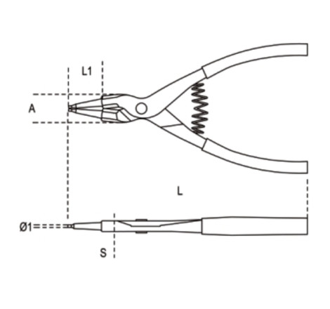 Pince à circlips extérieurs Beta becs droits 175 mm