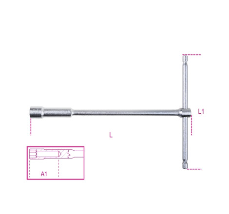 Clé à béquille simple BETA avec douille profonde 6 pans 13 mm