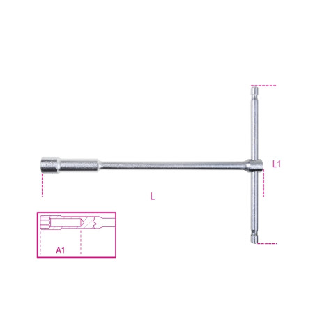Clé à béquille simple BETA avec douille profonde 6 pans 13 mm
