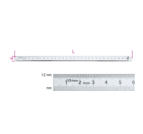Réglet flexible BETA 300mm acier inoxydable