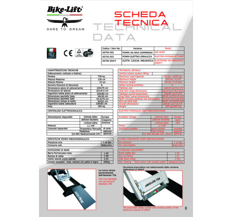 Table élévatrice BIKE LIFT  Absolute 756 Split