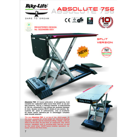 Table élévatrice BIKE LIFT  Absolute 756 Split