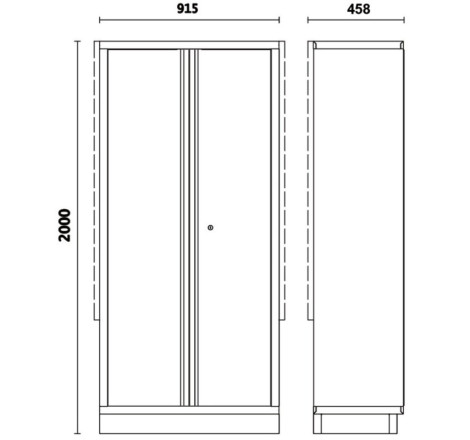 Armoire métallique à 2 portes avec étrier BETA C45PRO 2.0