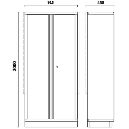 Armoire métallique à 2 portes avec étrier BETA C45PRO 2.0