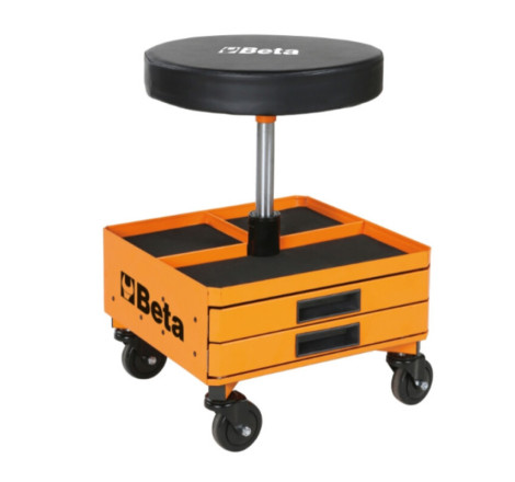 Tabouret à roulettes avec 3 tiroirs BETA - réglable en hauteur 