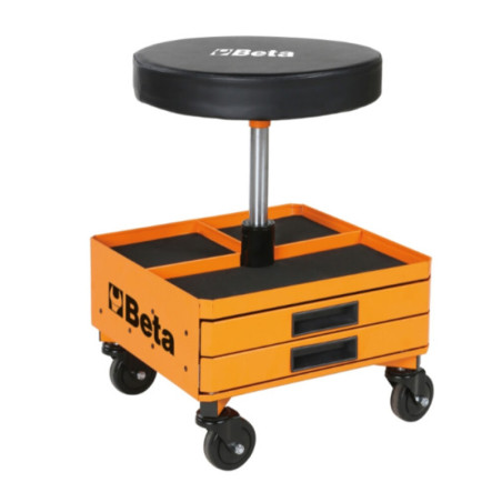Tabouret à roulettes avec 3 tiroirs BETA - réglable en hauteur 