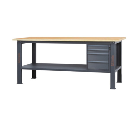 Etabli BETA 2,1m - plan de travail en bois et 4 tiroirs - C58BC-W2,1
