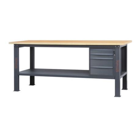 Etabli BETA 2,1m - plan de travail en bois et 4 tiroirs - C58BC-W2,1