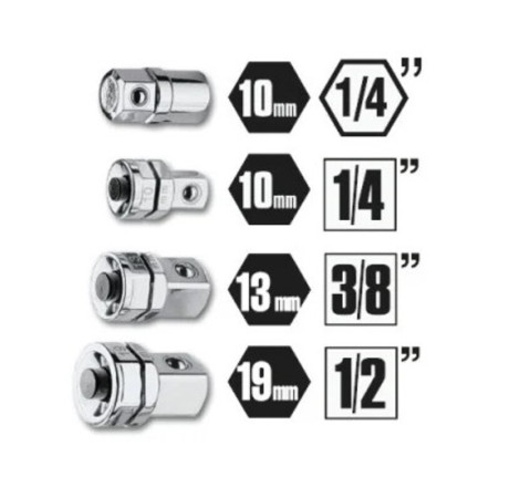 Kit de 4 adaptateurs pour clés à cliquet BETA TOOLS 123/K4