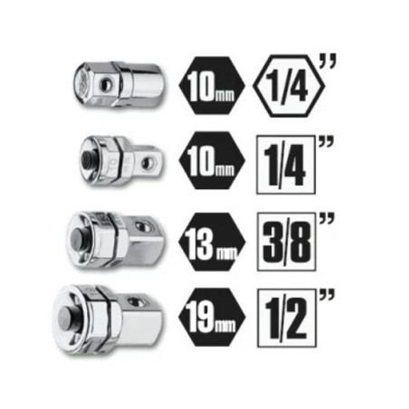 Kit de 4 adaptateurs pour clés à cliquet BETA TOOLS 123/K4