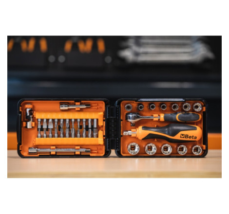 Coffret compact BETA 11 douilles multi empreintes / 21 embouts / 7 accessoires