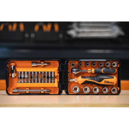 Coffret compact BETA 11 douilles multi empreintes / 21 embouts / 7 accessoires
