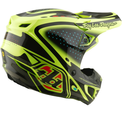 Casque TROY LEE DESIGNS SE5 Polycarbonate Mips - The Line jaune fluo