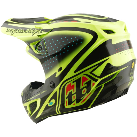 Casque TROY LEE DESIGNS SE5 Polycarbonate Mips - The Line jaune fluo