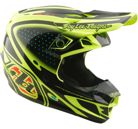 Casque TROY LEE DESIGNS SE5 Polycarbonate Mips - The Line jaune fluo