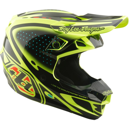 Casque TROY LEE DESIGNS SE5 Polycarbonate Mips - The Line jaune fluo
