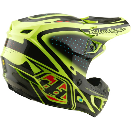 Casque TROY LEE DESIGNS SE5 Polycarbonate Mips - The Line jaune fluo