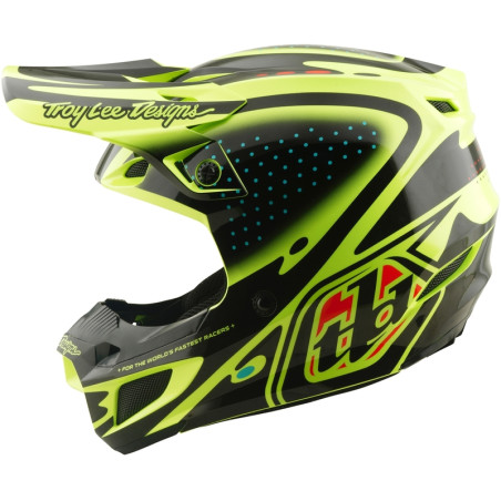 Casque TROY LEE DESIGNS SE5 Polycarbonate Mips - The Line jaune fluo