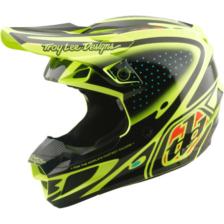 Casque TROY LEE DESIGNS SE5 Polycarbonate Mips - The Line jaune fluo