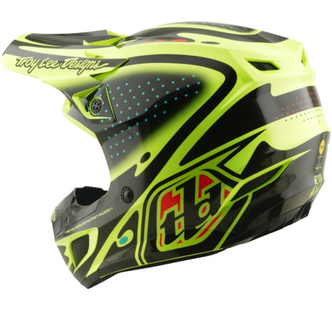 Casque TROY LEE DESIGNS SE5 Polycarbonate Mips - The Line jaune fluo