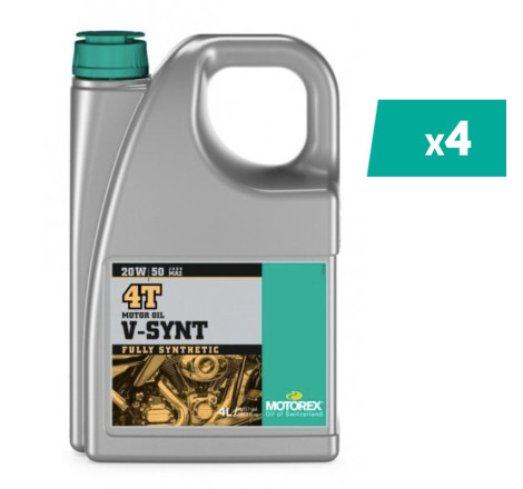 Huile moteur MOTOREX V-SYNT 4T - 20W50 - 4L (x4)
