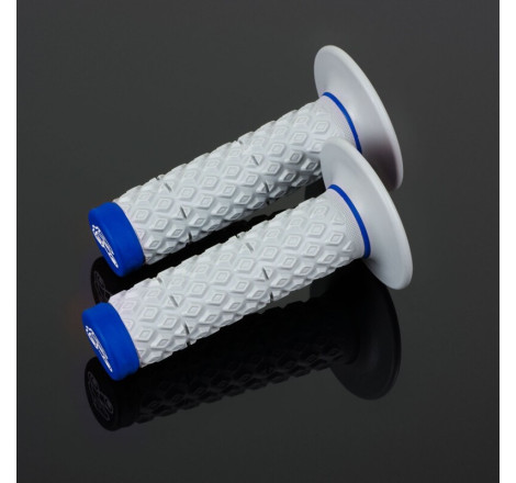 Revêtements Renthal MX Dual Glue-On Comfort grips gris/bleu