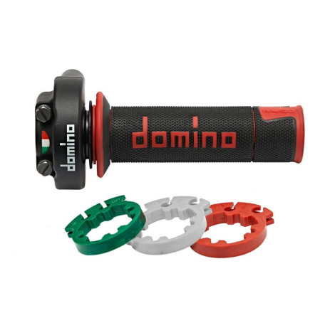 Poignée de gaz DOMINO XM2 Racing avec revêtements A450 - noir/rouge