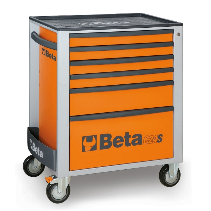 Servante mobile d’atelier BETA 6 tiroirs orange