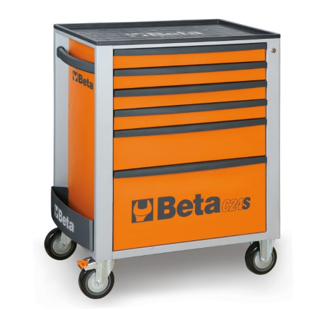 Servante mobile d’atelier BETA 6 tiroirs orange