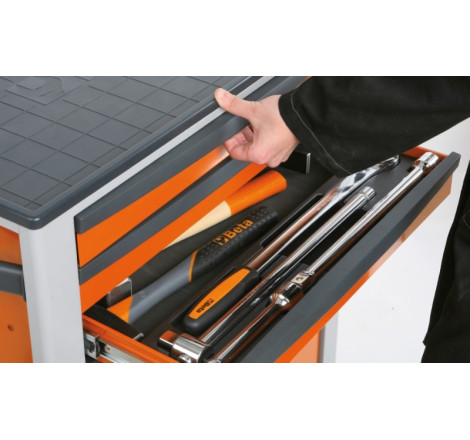 Servante mobile d’atelier BETA 6 tiroirs orange