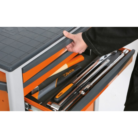 Servante mobile d’atelier BETA 6 tiroirs orange