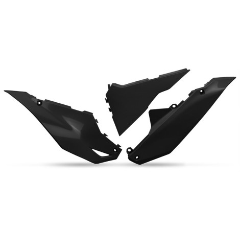 Plaques latérales UFO noires pour Kawasaki KX-F 250 / 450