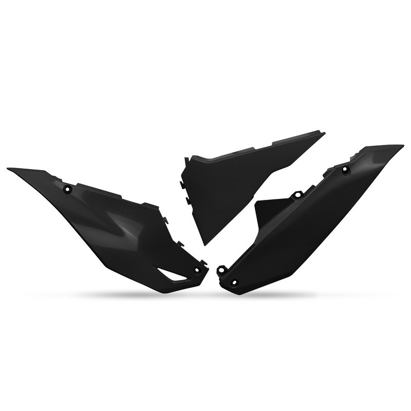Plaques latérales UFO noires pour Kawasaki KX-F 250 / 450