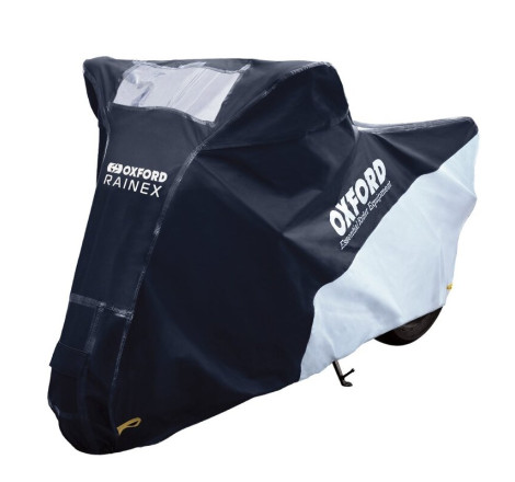 Housse de protection extérieur OXFORD Rainex noir/argent - moto / scooter - XL
