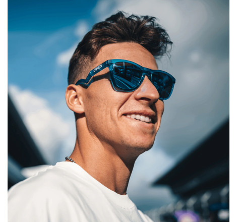 Lunettes de soleil OAKLEY Frogskins™ Hybrid Fabio Quartararo Signature Series Matte Acid Blue - verres Prizm Sapphire