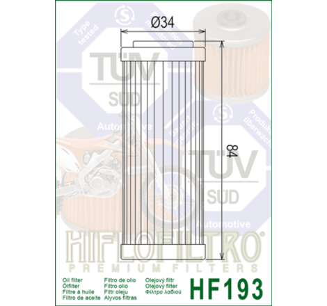 Filtre à huile HIFLOFILTRO - HF193