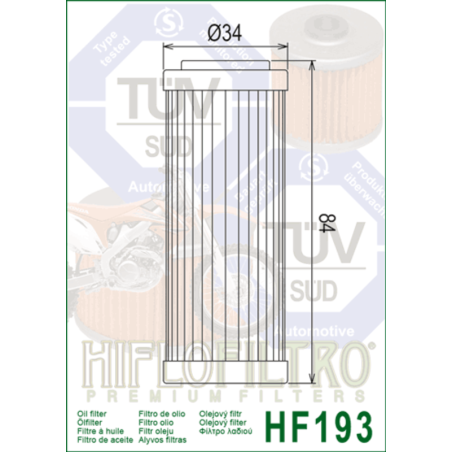 Filtre à huile HIFLOFILTRO - HF193