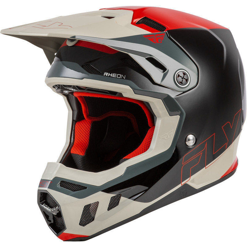 Casque FLY RACING Formula CC Glide – noir/rouge/gris, Taille M,