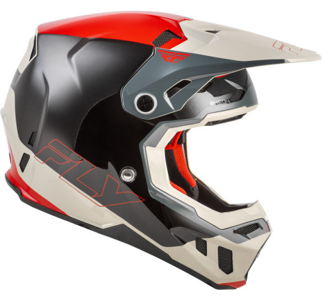Casque FLY RACING Formula CC Glide – noir/rouge/gris, Taille M,