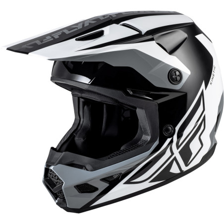Casque FLY RACING Kinetic Crest – noir/blanc/gris, Taille M