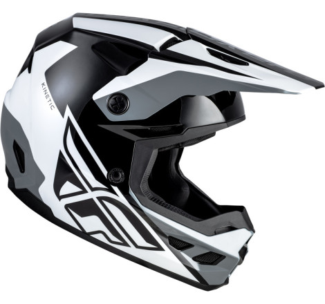 Casque FLY RACING Kinetic Crest – noir/blanc/gris, Taille S