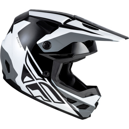 Casque FLY RACING Kinetic Crest – noir/blanc/gris, Taille S