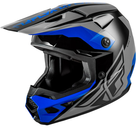 Casque FLY RACING Kinetic Crest – gris/noir/bleu, Taille L