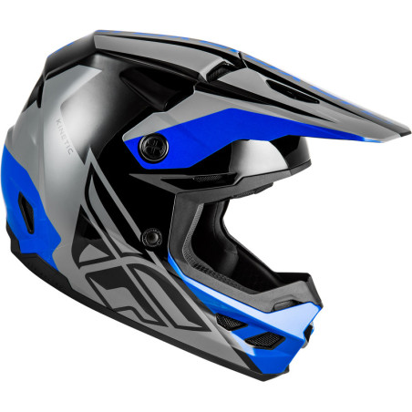 Casque FLY RACING Kinetic Crest – gris/noir/bleu, Taille L