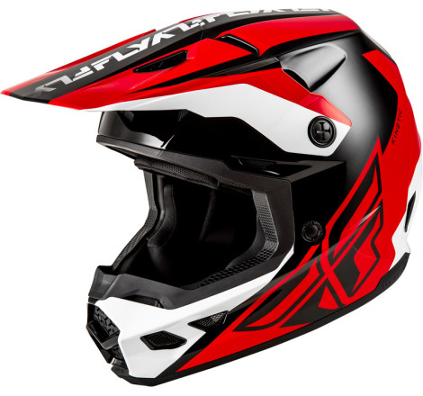 Casque FLY RACING Kinetic Crest – rouge/noir/blanc, Taille S
