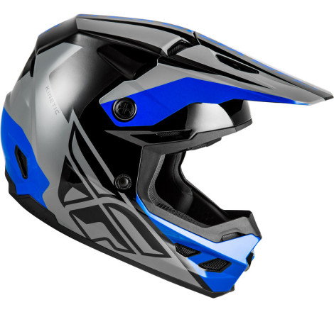 Casque FLY RACING Kinetic Crest – gris/noir/bleu, Taille M