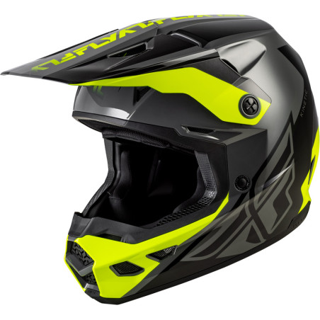 Casque FLY RACING Kinetic Crest – gris/noir/jaune fluo, Taille S