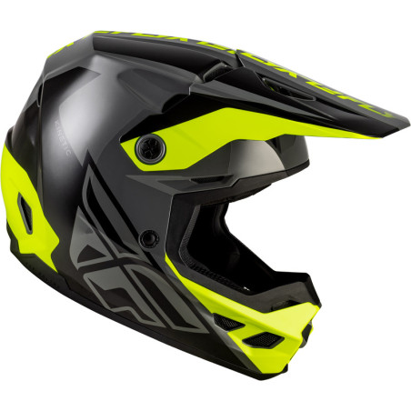 Casque FLY RACING Kinetic Crest – gris/noir/jaune fluo, Taille S