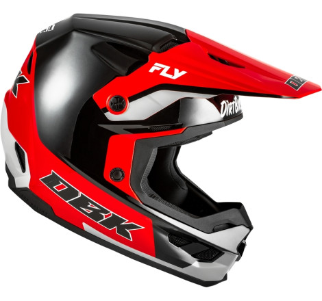 Casque FLY RACING Kinetic Special Edition DBK – noir/rouge/gris, Taille L