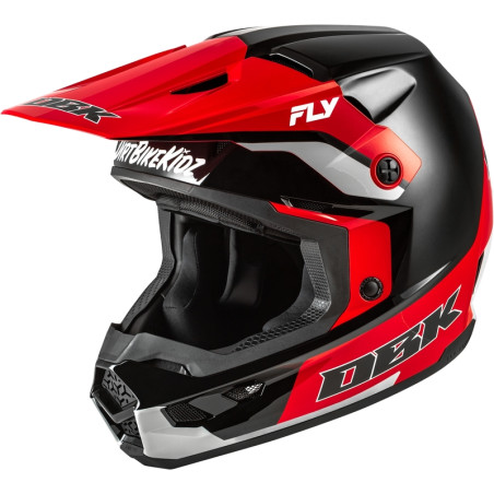 Casque FLY RACING Kinetic Special Edition DBK – noir/rouge/gris, Taille S